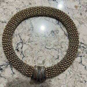 Gold and Silver Necklace with Intricate Design